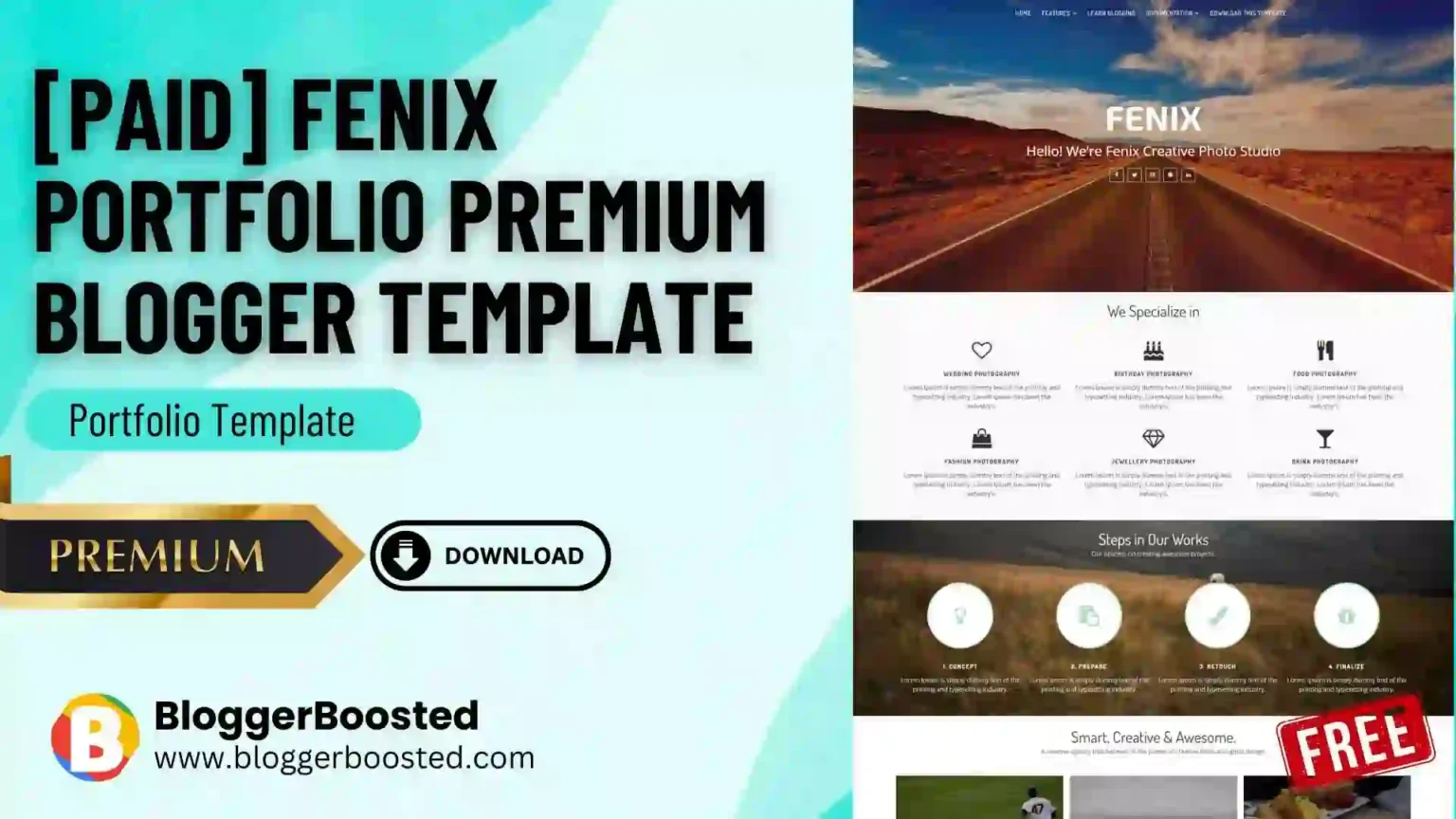 Fenix Portfolio Premium Blogger Template Review & Download