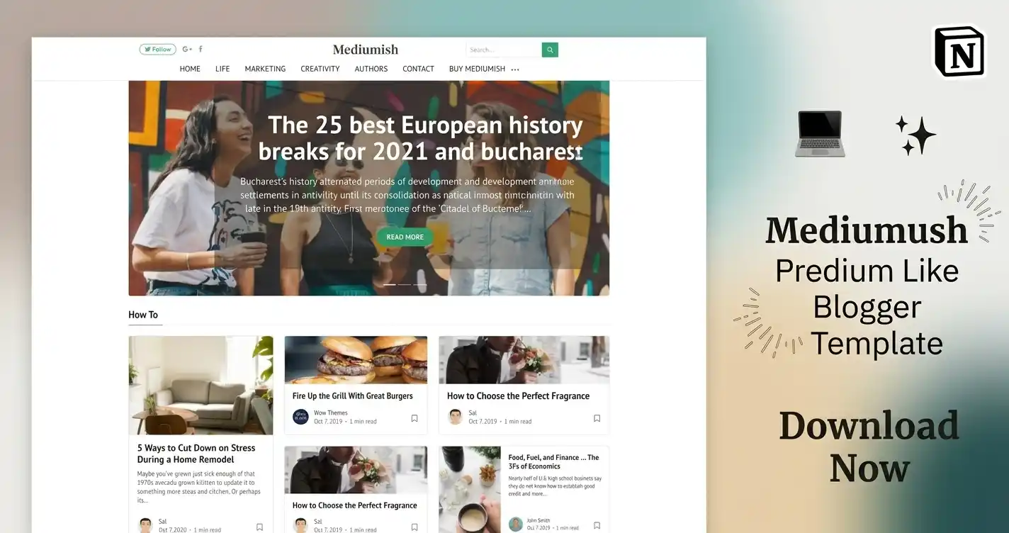 Mediumush Blogger Template Download by BloggerBoosted