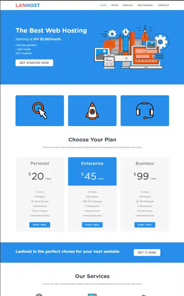 Lanhost Blogger Template Preview