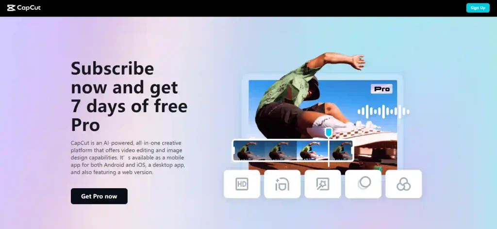 CapCut Pro 7 day free trial for new users